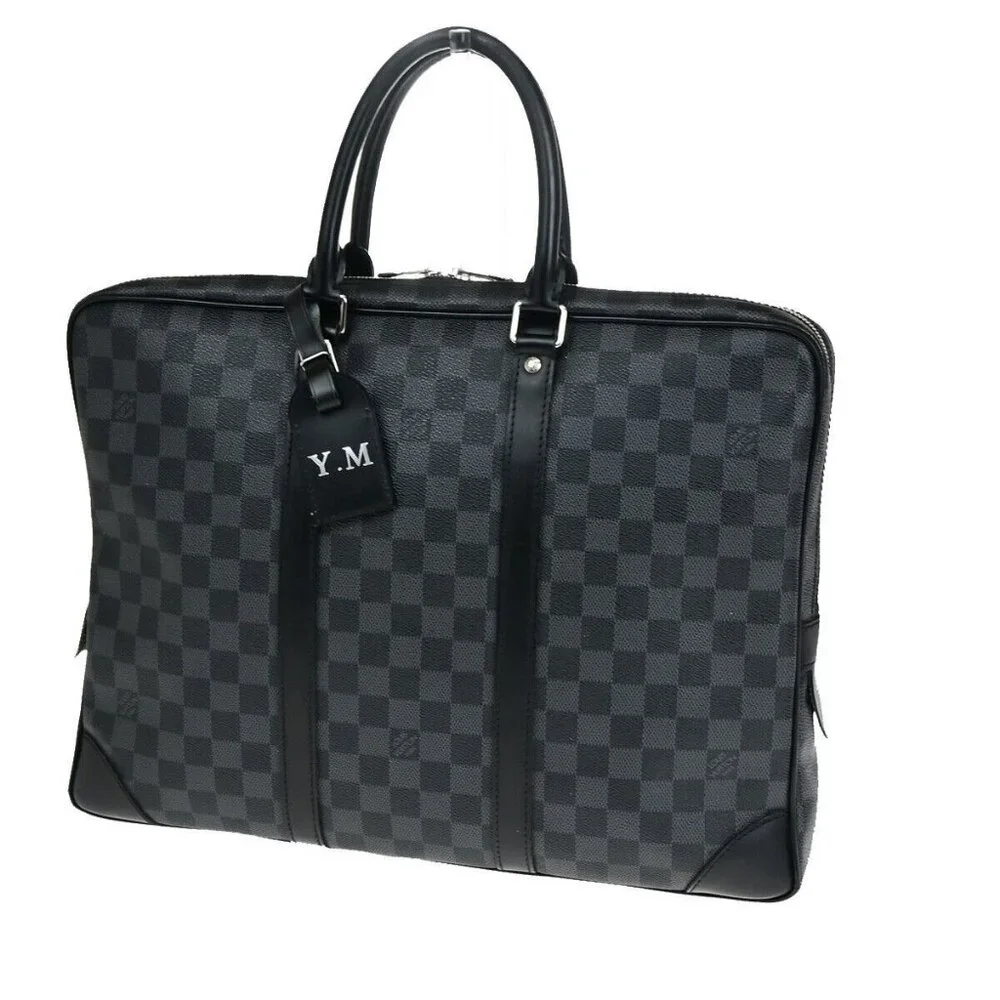 LOUIS VUITTON Porte Documents Voyage Briefcase Hand Bag Graphite